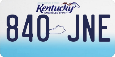 KY license plate 840JNE