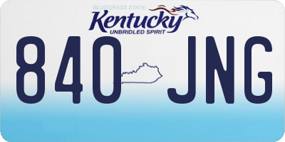 KY license plate 840JNG
