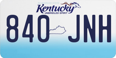 KY license plate 840JNH