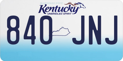 KY license plate 840JNJ