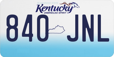 KY license plate 840JNL