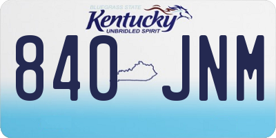 KY license plate 840JNM