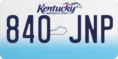 KY license plate 840JNP