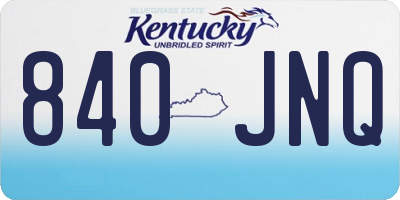 KY license plate 840JNQ