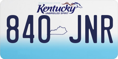 KY license plate 840JNR