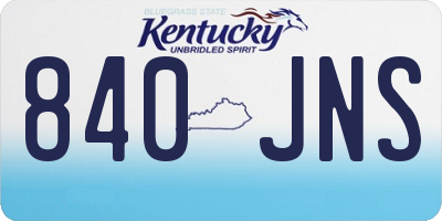 KY license plate 840JNS