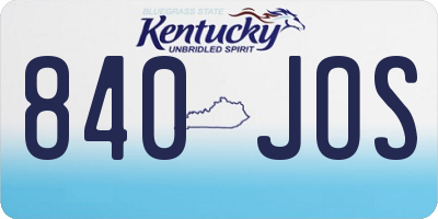 KY license plate 840JOS