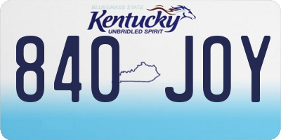KY license plate 840JOY