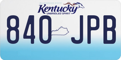 KY license plate 840JPB