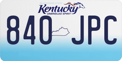 KY license plate 840JPC