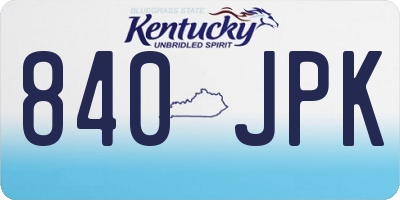 KY license plate 840JPK