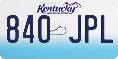 KY license plate 840JPL