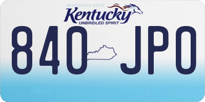 KY license plate 840JPO