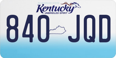 KY license plate 840JQD