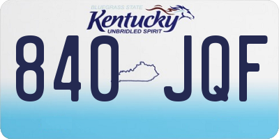 KY license plate 840JQF