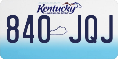 KY license plate 840JQJ