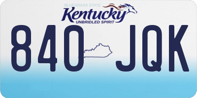 KY license plate 840JQK