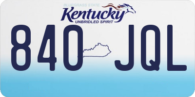 KY license plate 840JQL