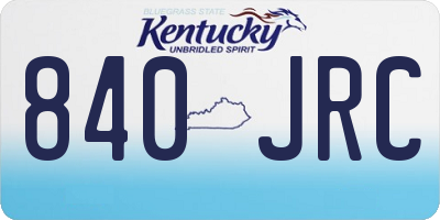 KY license plate 840JRC