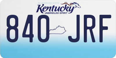 KY license plate 840JRF