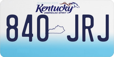 KY license plate 840JRJ