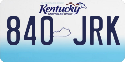 KY license plate 840JRK