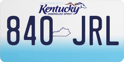 KY license plate 840JRL