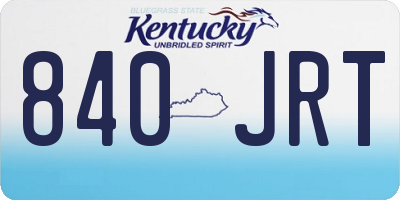 KY license plate 840JRT