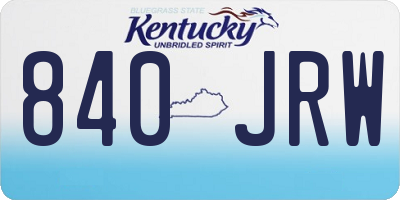 KY license plate 840JRW