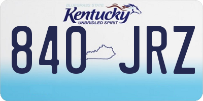 KY license plate 840JRZ