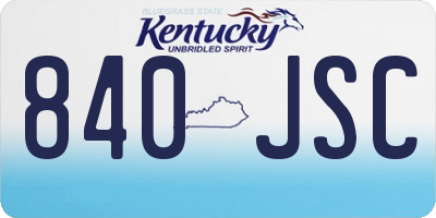 KY license plate 840JSC