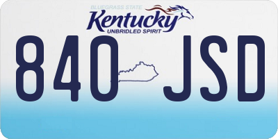 KY license plate 840JSD