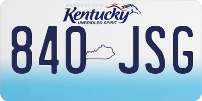 KY license plate 840JSG