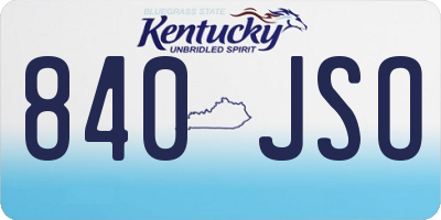 KY license plate 840JSO