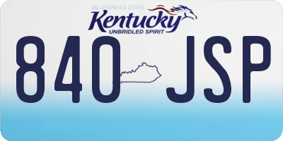 KY license plate 840JSP