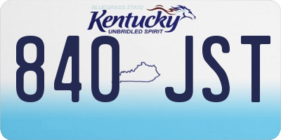KY license plate 840JST