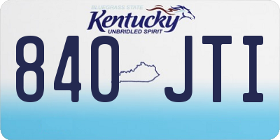 KY license plate 840JTI