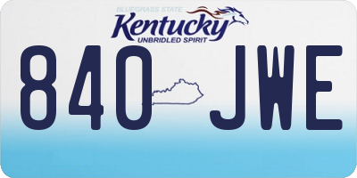 KY license plate 840JWE