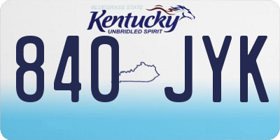 KY license plate 840JYK