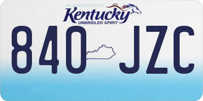KY license plate 840JZC