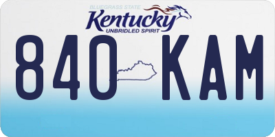KY license plate 840KAM