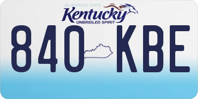 KY license plate 840KBE