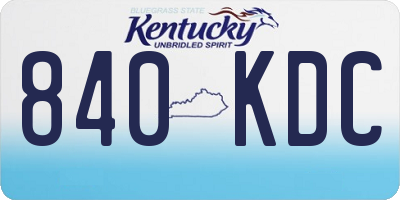 KY license plate 840KDC