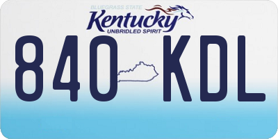 KY license plate 840KDL