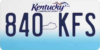 KY license plate 840KFS