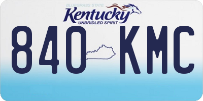 KY license plate 840KMC