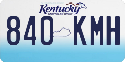 KY license plate 840KMH