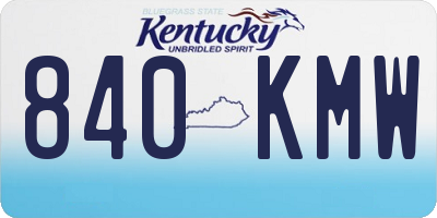 KY license plate 840KMW
