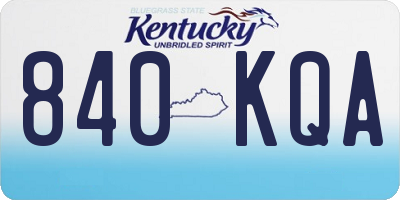 KY license plate 840KQA