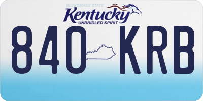 KY license plate 840KRB